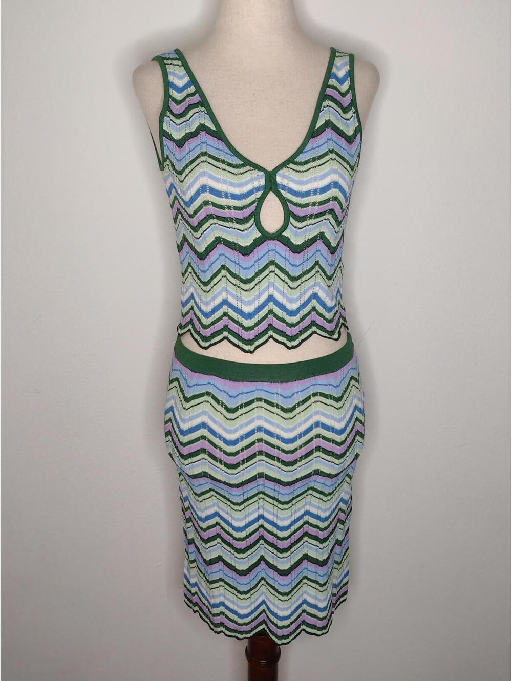 NWOT Torn by Robbie Kobo Women's Green 2 Piece Set-Top/Skirt Size 8